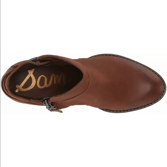 Sam Edelman Brown Leather Ankle Bootie Size 10 - Picture 3 of 8